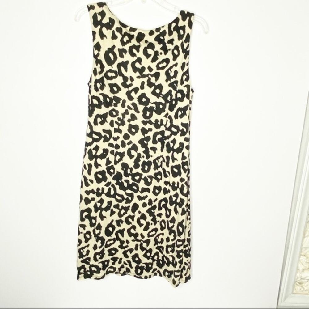 NWT Ann Taylor Leopard Print Sleeveless Rouched Dress Size Large Business Casual - Picture 2 of 6